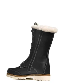 Bottes Canadiennes Anfibio Femme Cuir Doublées 100% Laine Naturelle Revers Mouton Retourné  femme