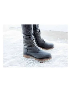 Bottes Canadiennes  homme  Hiver à Lacets Anfibio 100 % Laine Naturelle Homme