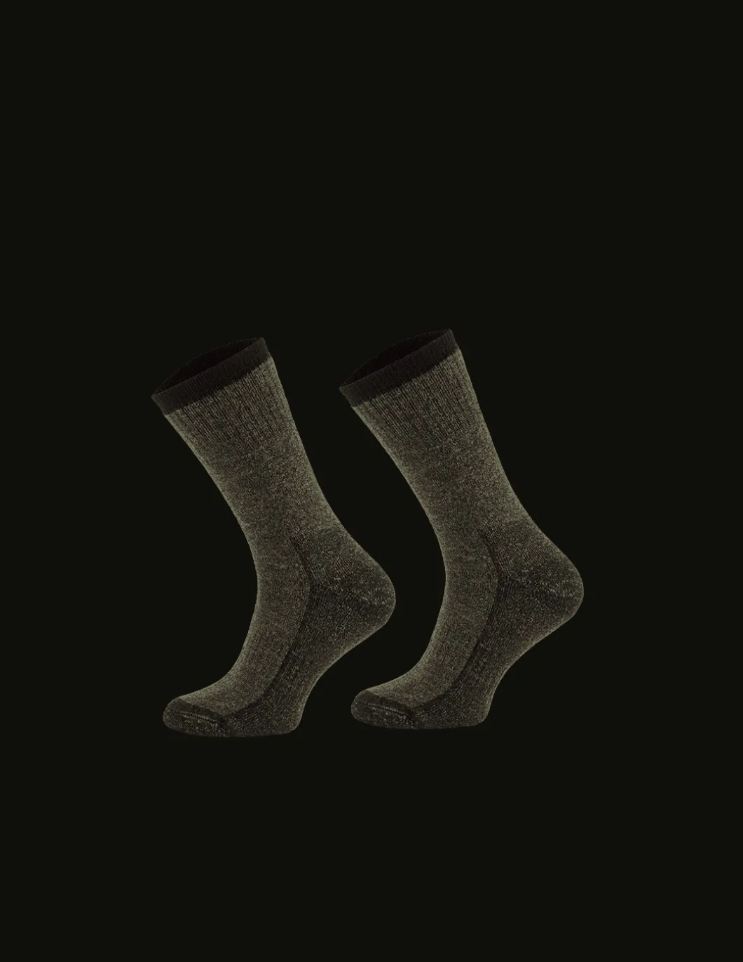 Chaussettes D'hiver De Trekking En Laine Mérinos Durables Et Douces Kaki