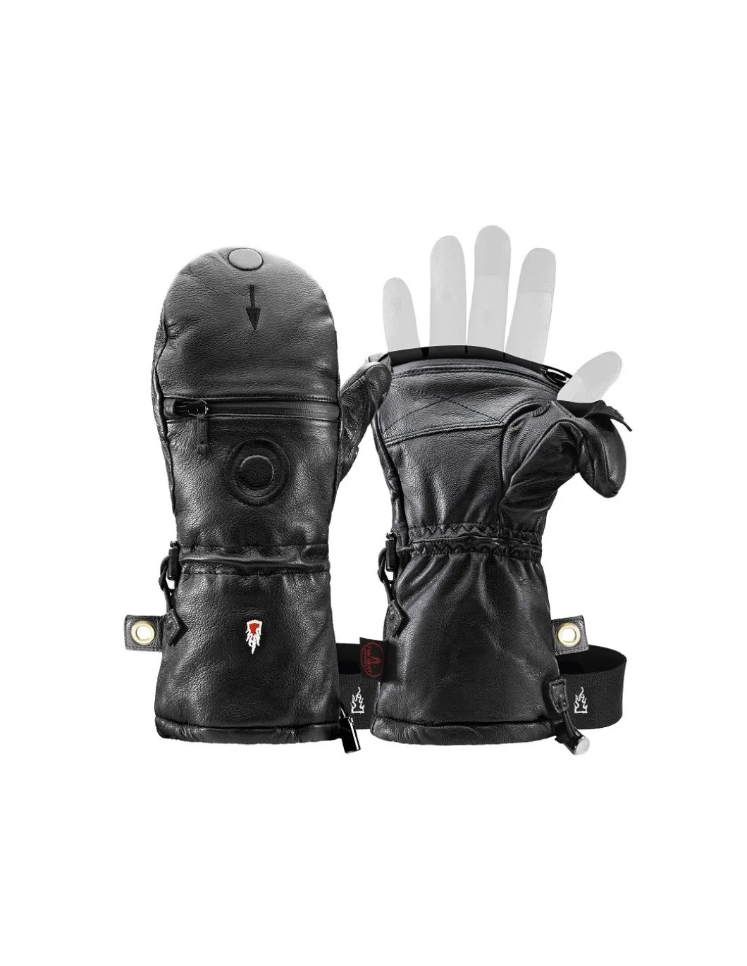 Moufle Chauffantes Convertible Unisexe Isolation PRIMALOFT Avec Chaufferettes