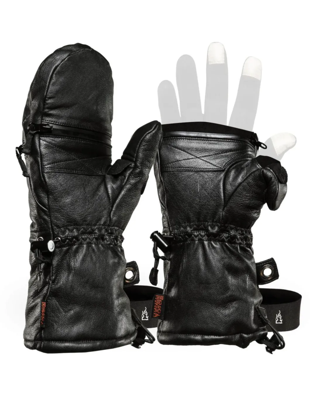 Moufle Chauffantes Convertible Unisexe Isolation PRIMALOFT Avec Chaufferettes