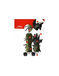 Moufle Unisexe Chauffantes Convertible Avec Sous Gant Tactile Intégré Et Chaufferettes