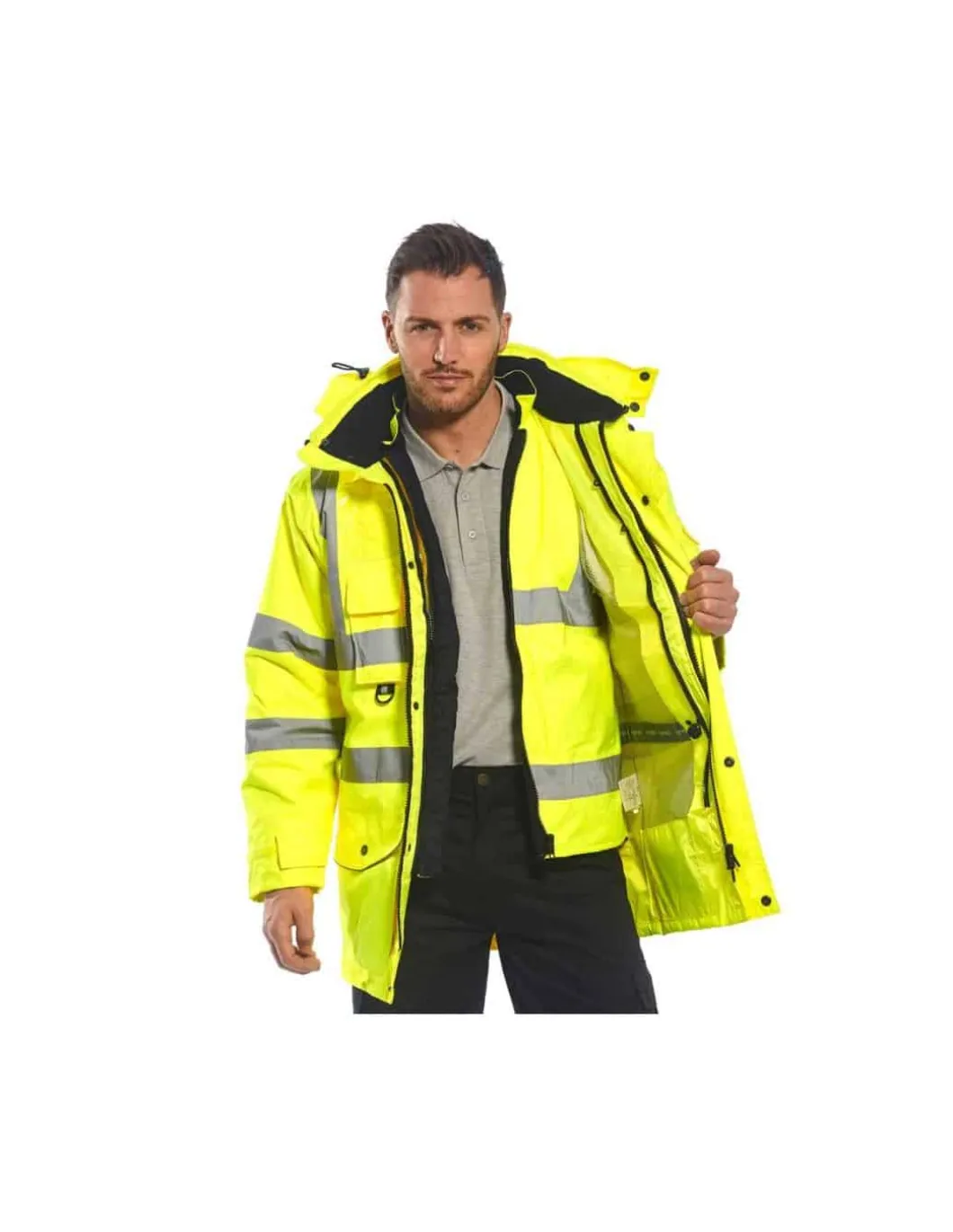 Parka Hiver Doublé Haute Visibilité 7 En 1 Portwest