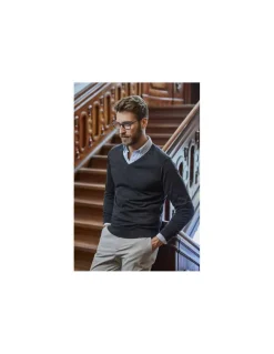 Pull Col En V Laine Mérinos Homme Tee Jays