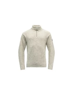 Pull Laine Vierge 1/4 Zip Gris Chiné 386410BEI