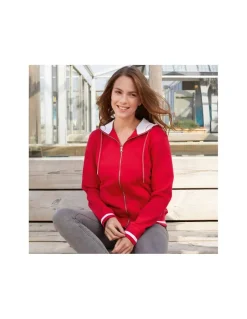 Sweatshirt Femme Doublé Zippé à Capuche Coton Premium James & Nicholson