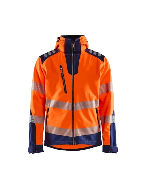 Veste Softshell Blaklader 4491 Haute Visibilité Résitance à La Pluie 10.000 Mm
